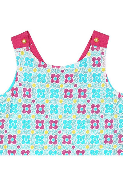 Платье из сетки с декором из репсовой ленты, бирюзовое Bell Bimbo 180004 св.бирюза - фото 6