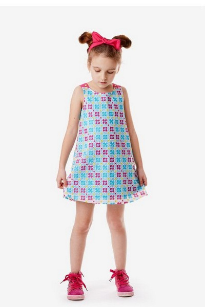 Платье из сетки с декором из репсовой ленты, бирюзовое Bell Bimbo 180004 св.бирюза - фото 3