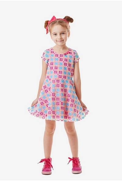 Платье приталенное из кружева с бантом и короткими рукавами Bell Bimbo 180067 фуксия - фото 2