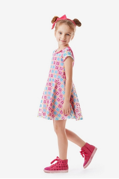 Платье приталенное из кружева с бантом и короткими рукавами Bell Bimbo 180067 фуксия - фото 3