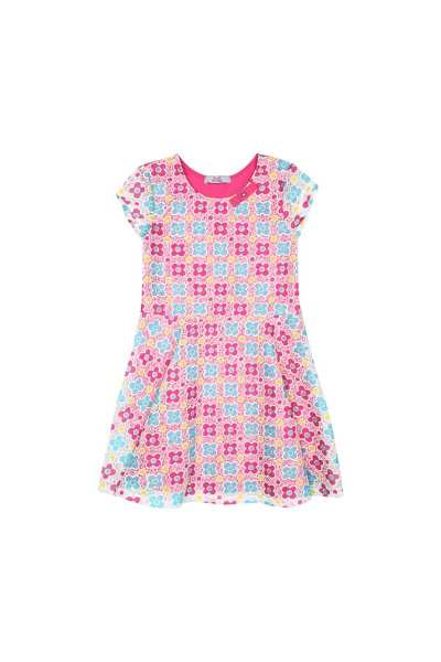 Платье приталенное из кружева с бантом и короткими рукавами Bell Bimbo 180067 фуксия - фото 4