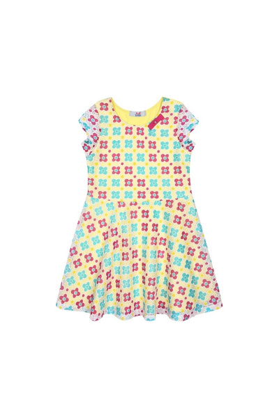 Платье из кружево и хлопка с бантом, желтое Bell Bimbo 180067 лимон - фото 1