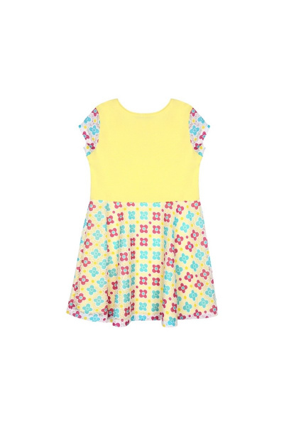 Платье из кружево и хлопка с бантом, желтое Bell Bimbo 180067 лимон - фото 2