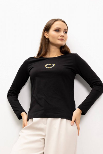 Демисезонный черный джемпер из трикотажа для повседневного стиля Femme & Devur 30354 1.3F(170) - фото 4