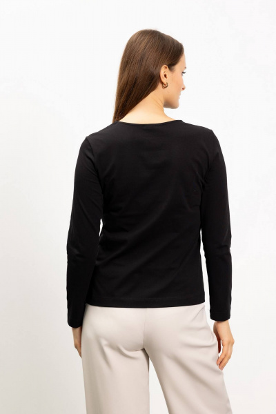 Демисезонный черный джемпер из трикотажа для повседневного стиля Femme & Devur 30354 1.3F(170) - фото 3