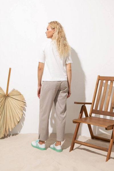 Джемпер и Майка из хлопка в белом на лето Femme & Devur 30738 1.2F(170) - фото 4