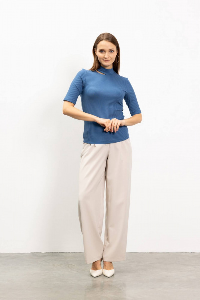 Джемпер из трикотажа голубого цвета на каждый день Femme & Devur 30782 1.42F(170) - фото 2