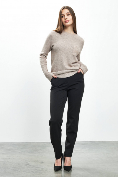 Комфортный бежевый джемпер из трикотажа Femme & Devur 30978 1.29F(170) - фото 2