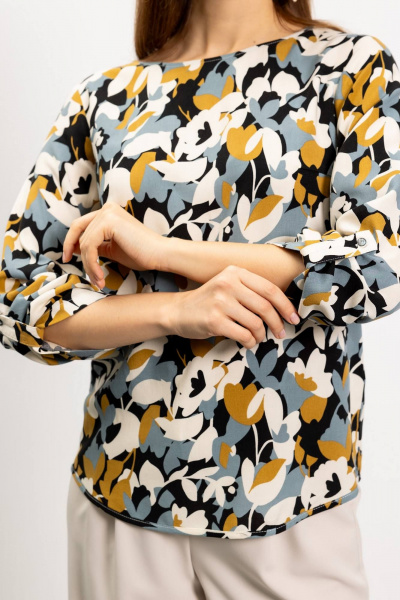 Блуза из вискозы с принтом для базового гардероба Femme & Devur 70048 4.77F(170) - фото 3