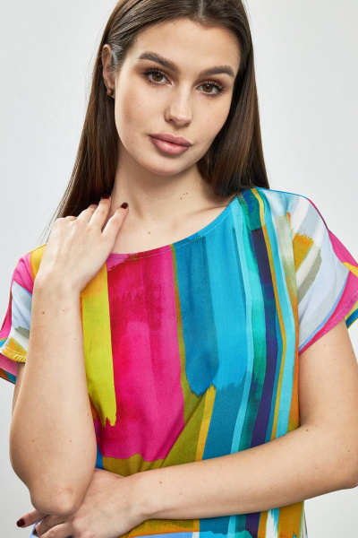 Стильная летняя блуза с принтом полуприлегающего кроя Femme & Devur 70304 2.73F(170) - фото 3