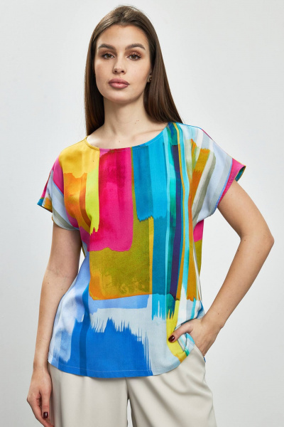 Стильная летняя блуза с принтом полуприлегающего кроя Femme & Devur 70304 2.73F(170) - фото 1