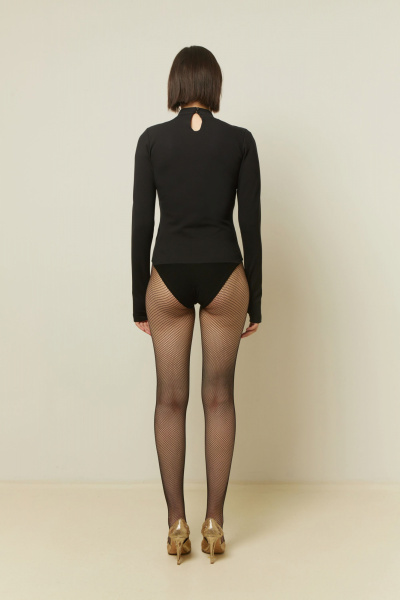 Блуза черная демисезонная из трикотажа для повседневной носки Elema 2К-12980-1-164 чёрный - фото 7