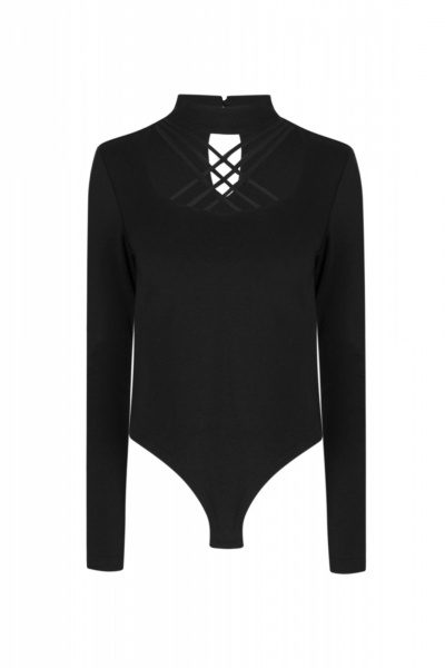 Блуза черная демисезонная из трикотажа для повседневной носки Elema 2К-12980-1-164 чёрный - фото 8