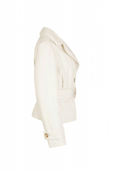 Белая плащёвая куртка на каждый день Elema 4-13027-1-164 молоко - фото 2