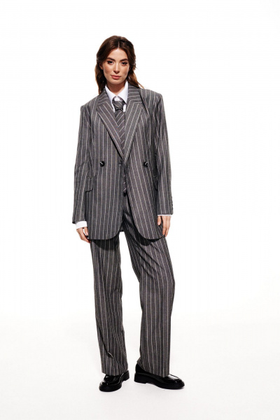 Брюки, жакет ELLETTO 5253 серый - фото 1