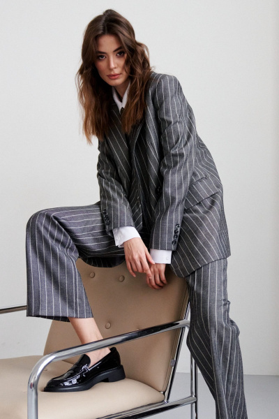 Брюки, жакет ELLETTO 5253 серый - фото 4