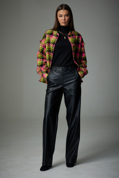 Демисезонные брюки из экокожи с застежкой и карманами N.O.W. 1336 - фото 3