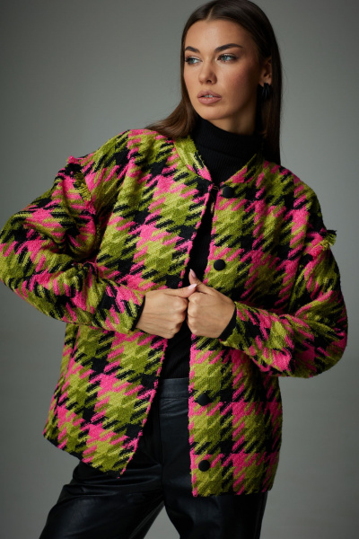 Жакет бомбер из плотной рогожки с карманами и воротником-стойкой N.O.W. 1337 - фото 1