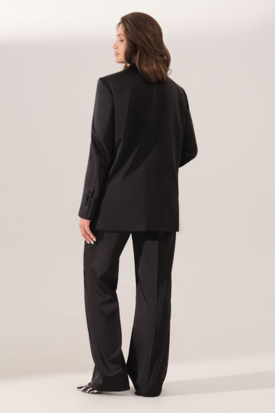 Брюки из текстиля с высокой посадкой и расклешением Панда 164460w черный - фото 2