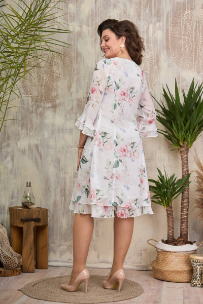 Платье Moda Versal П2383 молочный-цветы - фото 8