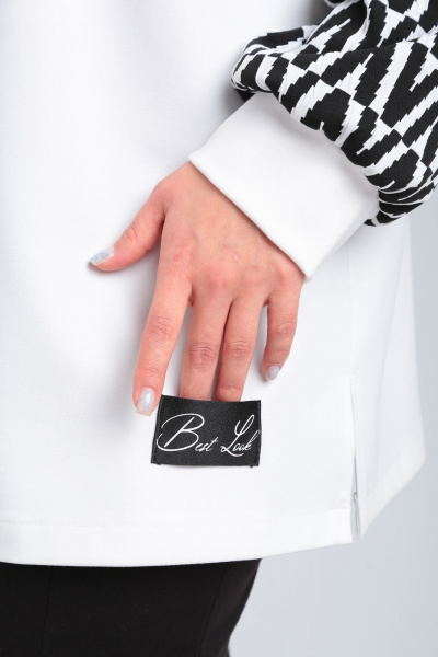 Белый или черный повседневный трикотажный комплект OVERYOU М134/1 бело-черный - фото 7