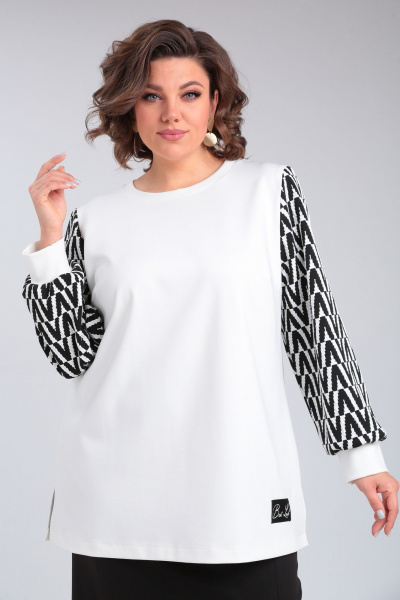 Белый или черный повседневный трикотажный комплект OVERYOU М134/1 бело-черный - фото 6