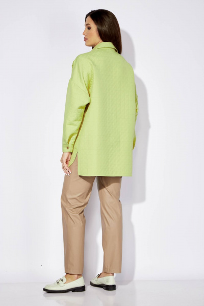 Зеленая рубашка с коротким рукавом и вышивкой TAiER 1256 лайм - фото 6
