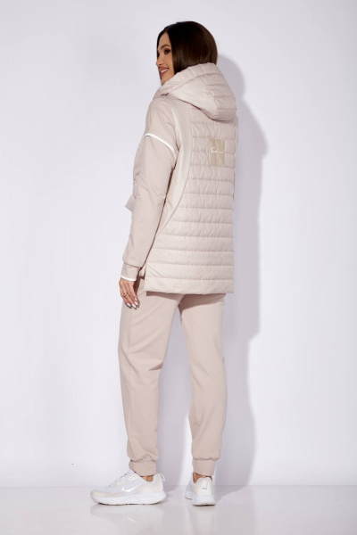 Бежевый комплект из брюк, жилета и свитшота в спорт-шик TAiER 1257 - фото 6