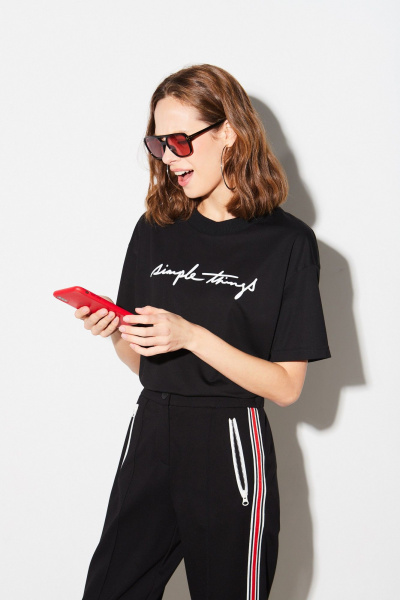 Брюки с контрастной молнией и широкими лампасами из трикотажа DAVYDOV 9292 - фото 3