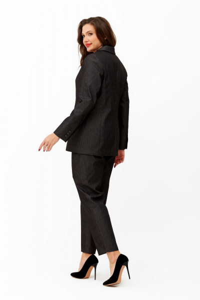 Черный костюм 3 предмета: жакет жилет и брюки Andina city 9036 черный - фото 2