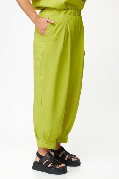 Брюки и жакет летний костюм из льна-вишера Michel chic 1337/1 яблоко - фото 8