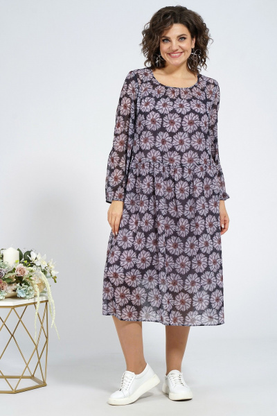 Куртка, платье Alani Collection 1963 розовый,ромашки - фото 13