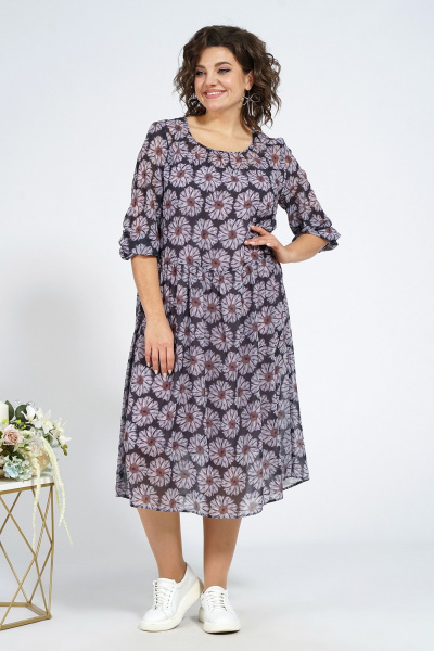 Куртка, платье Alani Collection 1963 розовый,ромашки - фото 6