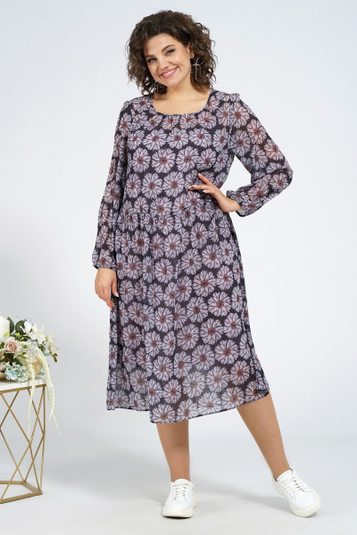 Куртка, платье Alani Collection 1963 розовый,ромашки - фото 4