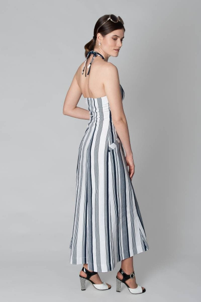 Макси сарафан из льна с карманами и декоративной шнуровкой Ouarida 20С088П - фото 5