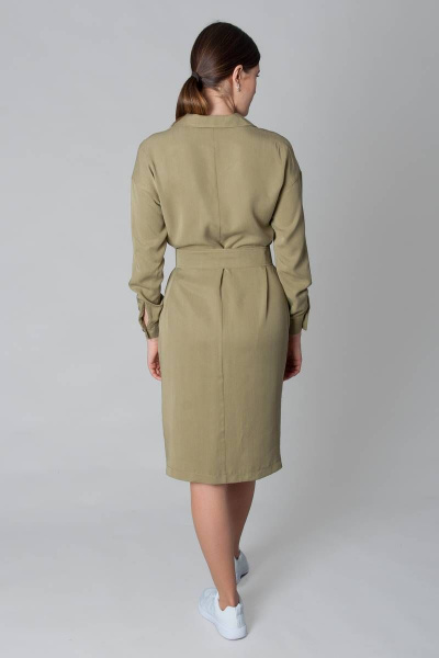 Платье-рубашка из вискозы с поясом и карманами Ouarida 19П078 - фото 5