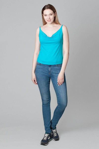 Топ из вискозы на тонких бретелях с вырезом качели Ouarida 19М075 - фото 4