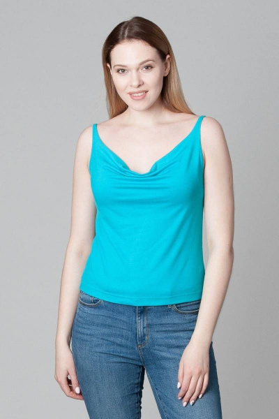 Топ из вискозы на тонких бретелях с вырезом качели Ouarida 19М075 - фото 2