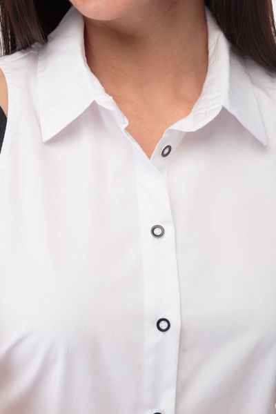 Блуза из хлопка без рукавов с завязками и воротником стойкой Anelli 825 - фото 7