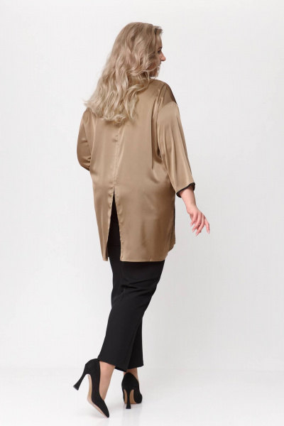 Бежевый свободный удлиненный рубашечный стиль Avenue 0316-2 - фото 6