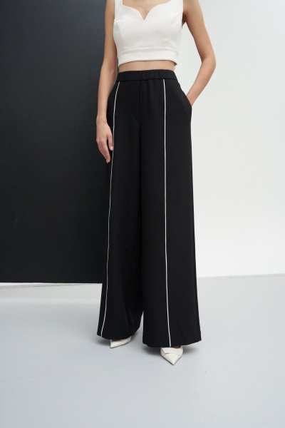 Комплект из брюк и жакета свободного кроя ATTIKA А3442 черный - фото 6