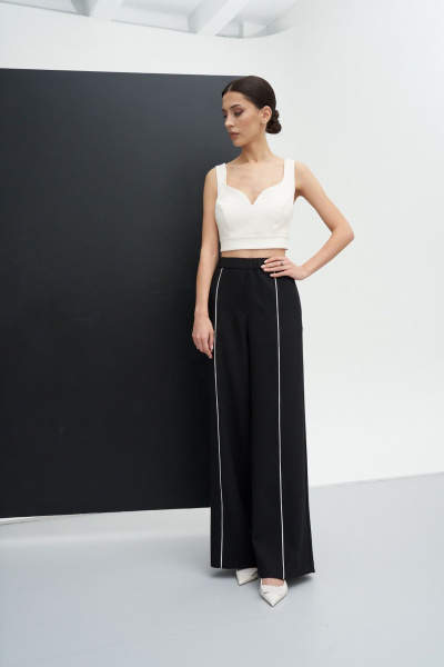 Комплект из брюк и жакета свободного кроя ATTIKA А3442 черный - фото 5