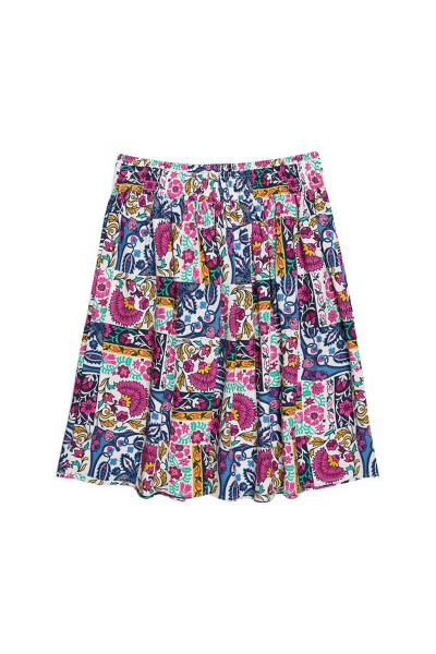 Юбка из вискозы с набивкой и металлом Bell Bimbo 181021 набивка/молоко - фото 4