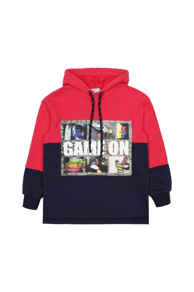 Худи с капюшоном и эффектным двухцветным шнуром Bell Bimbo 180140 малина/т.синий - фото 3