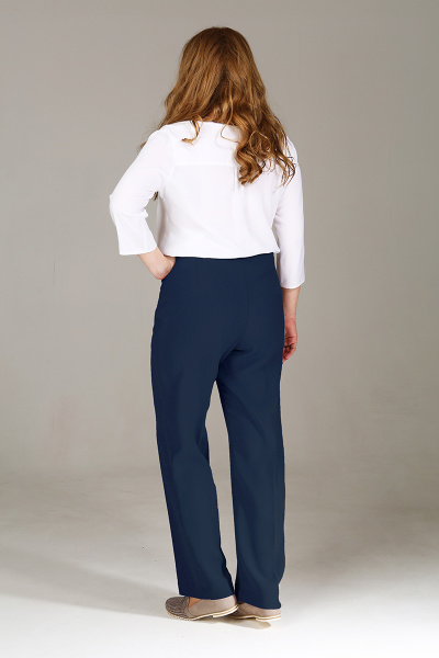 Классические брюки зауженные с широкой резинкой из текстиля DNM 005 синий - фото 2