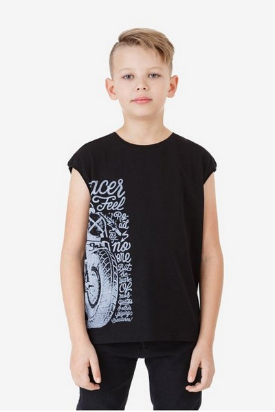 Майка из хлопка с трафаретной печатью и свободным силуэтом Bell Bimbo 180141 черный - фото 1