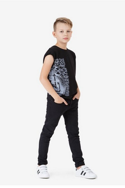 Майка из хлопка с трафаретной печатью и свободным силуэтом Bell Bimbo 180141 черный - фото 2