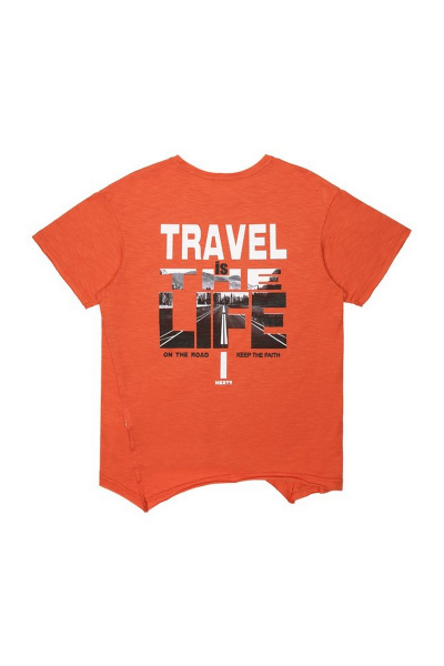 Майка из трикотажа с небрежным дизайном и вышивкой Bell Bimbo 180131 терракот - фото 4