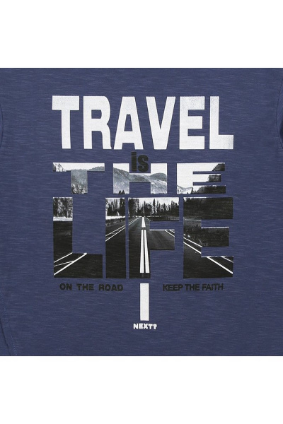 Майка из хлопка с асимметричным укращением и вышивкой Bell Bimbo 180131 деним - фото 3