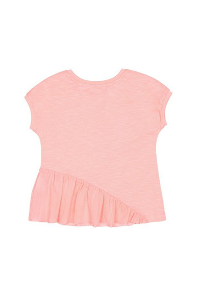 Розовая майка из трикотажа с полосками и вышивкой Bell Bimbo 180060 св.коралл - фото 2
